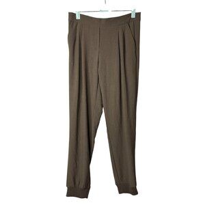 La Classe Couture Womens Jogger Pants Size S Green Pleated 2 Pockets Elastic Wai